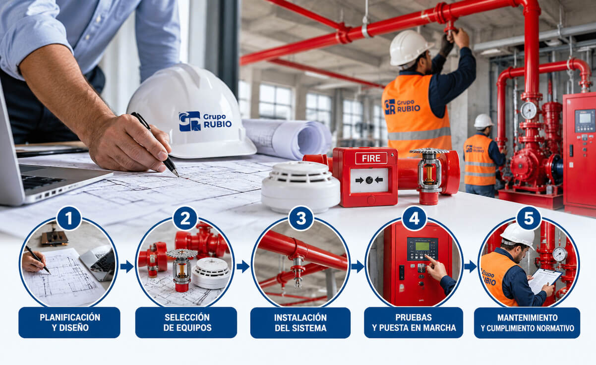 Pasos clave para diseñar e instalar un sistema contra incendios en un edificio