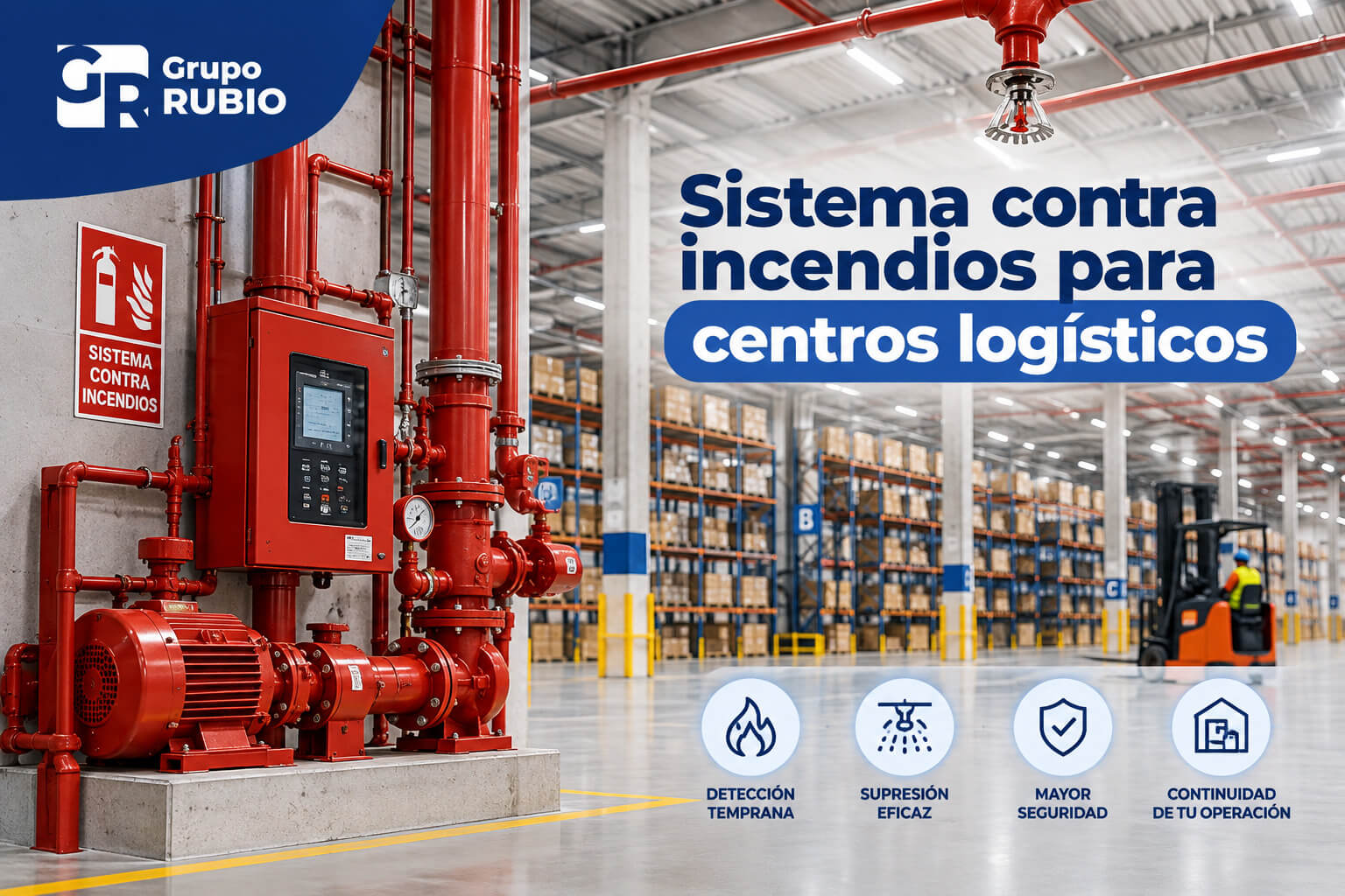 Sistema contra incendios para centros logísticos